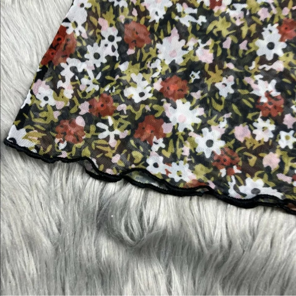 Nike Retro Sheer Floral Mesh Top Size Medium - Picture 9 of 12